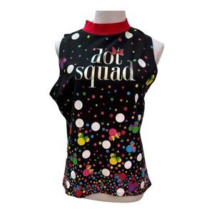 Disney Boutique Dot Squad Black‎ Polka Dot Minnie Mouse  High Neck Tank Size L